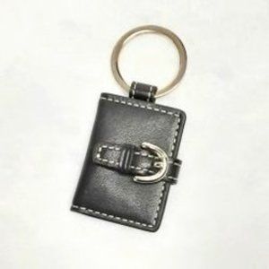 COACH Vintage Black Leather Picture Frame Keychain/Bag Charm